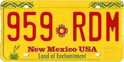 NM license plate 959RDM