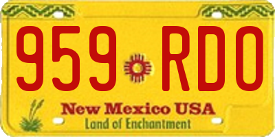 NM license plate 959RDO