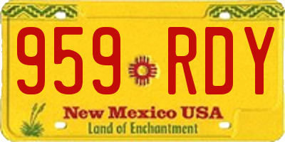 NM license plate 959RDY