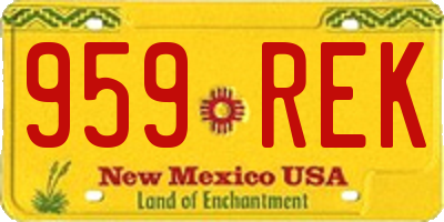 NM license plate 959REK