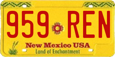 NM license plate 959REN
