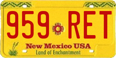 NM license plate 959RET