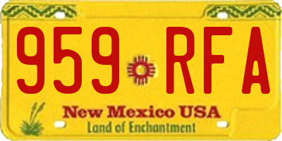 NM license plate 959RFA