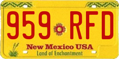 NM license plate 959RFD