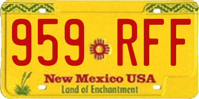 NM license plate 959RFF