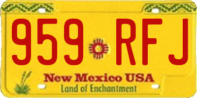NM license plate 959RFJ