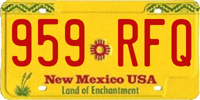 NM license plate 959RFQ