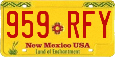 NM license plate 959RFY