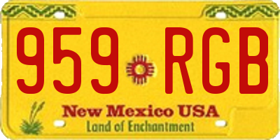 NM license plate 959RGB