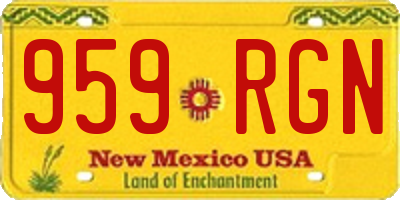 NM license plate 959RGN