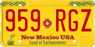 NM license plate 959RGZ
