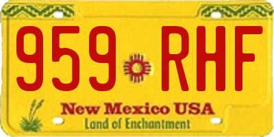 NM license plate 959RHF