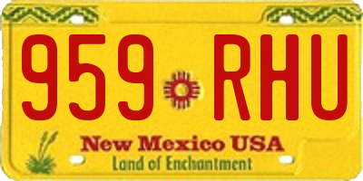 NM license plate 959RHU