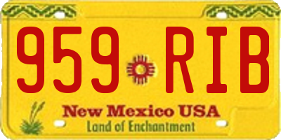 NM license plate 959RIB