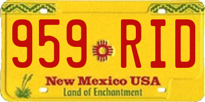 NM license plate 959RID
