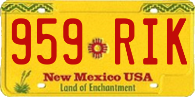NM license plate 959RIK