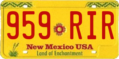 NM license plate 959RIR
