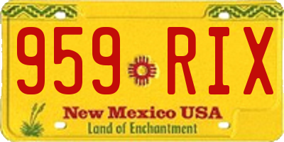 NM license plate 959RIX