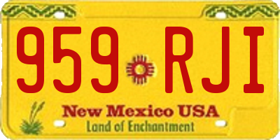 NM license plate 959RJI