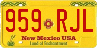 NM license plate 959RJL