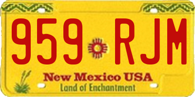 NM license plate 959RJM