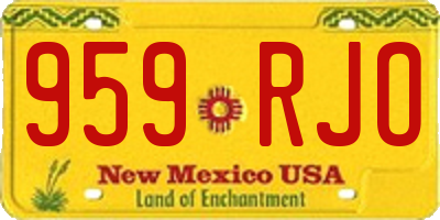 NM license plate 959RJO