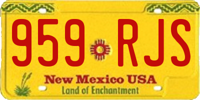 NM license plate 959RJS