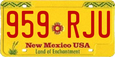 NM license plate 959RJU
