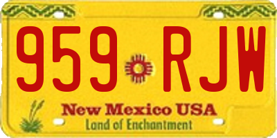 NM license plate 959RJW
