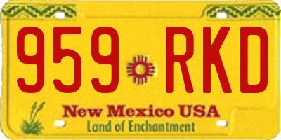 NM license plate 959RKD