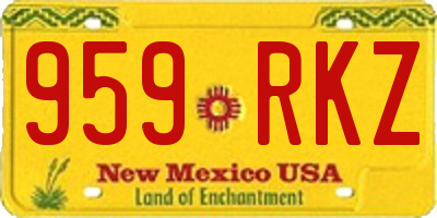 NM license plate 959RKZ
