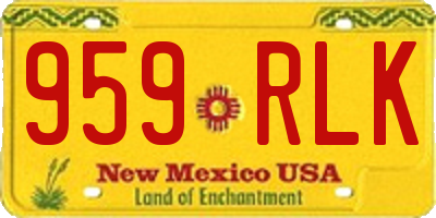 NM license plate 959RLK