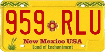 NM license plate 959RLU