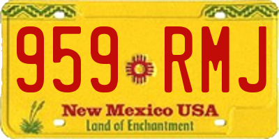 NM license plate 959RMJ