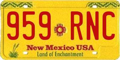 NM license plate 959RNC
