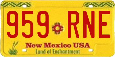 NM license plate 959RNE