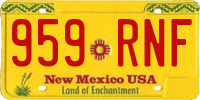 NM license plate 959RNF