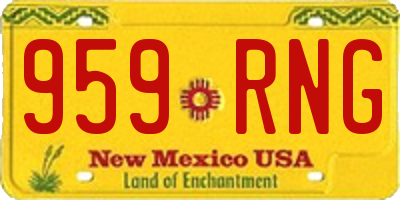 NM license plate 959RNG
