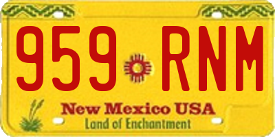 NM license plate 959RNM