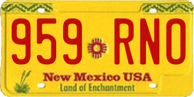 NM license plate 959RNO