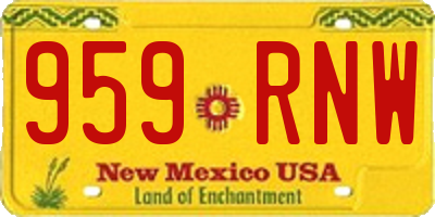 NM license plate 959RNW