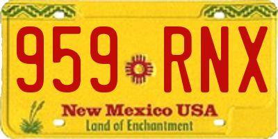 NM license plate 959RNX