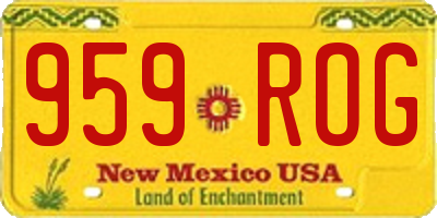 NM license plate 959ROG