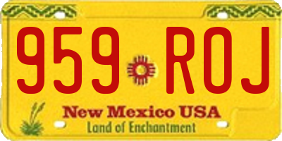 NM license plate 959ROJ