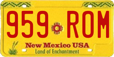 NM license plate 959ROM