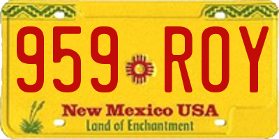 NM license plate 959ROY