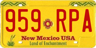 NM license plate 959RPA