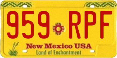 NM license plate 959RPF