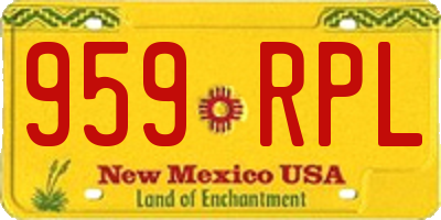 NM license plate 959RPL