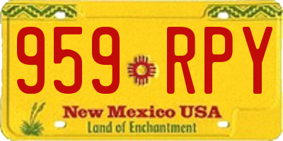 NM license plate 959RPY